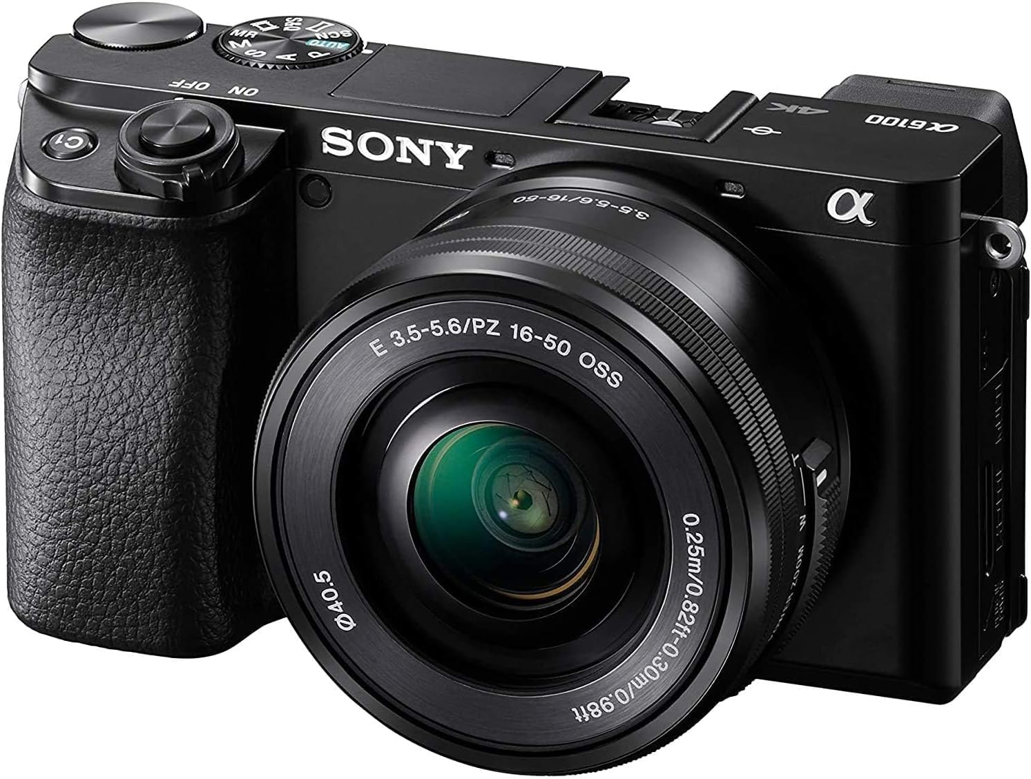 Sony Alpha 6100 | APS-C mirrorless camera with Sony 16-50mm f/3.5-5.6 power zoom lens (Fast 0.02s AF, Eye-Detection AF for humans and animals, 4K movie recording, and tilting display)