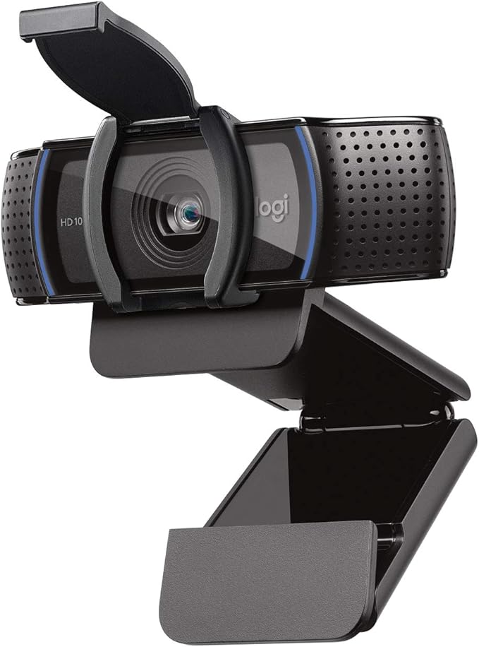Logitech C920s HD PRO Webcam, Full HD 1080p, 78° field of view, autofocus, exposure compensation, USB connection, privacy screen, for Skype, FaceTime, Hangouts, etc., PC/Mac/ChromeOS/Android/Xbox One, Black