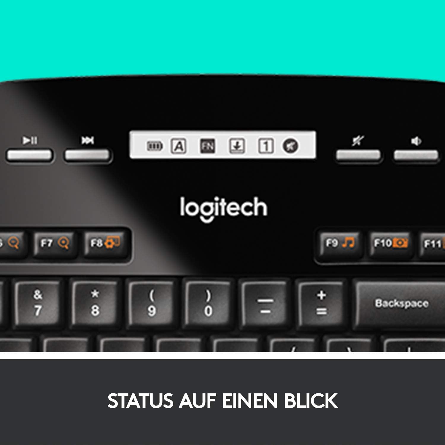 Logitech MK710 Wireless Keyboard and Mouse Combo, 2.4 GHz with Unifying USB Receiver, 3-Year Battery Life, LCD Battery Indicator, Palm Rest, PC/Laptop, German QWERTZ Layout, Black