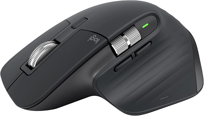 Logitech MX Master 3S – Wireless Performance Mouse with Ultra-Fast Scrolling, Ergonomic, 8K DPI, Glass Tracking, Quiet Click, USB-C, Bluetooth, Windows, Linux, Chrome – Dark Gray, 1 Pack
