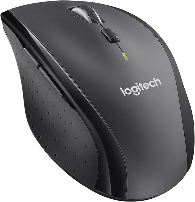 Logitech M705 Marathon Wireless Mouse, 2.4 GHz with USB Unifying Receiver, 1000 DPI, 5 Programmable Buttons, 3-Year Battery, Compatible with PC, Mac, Laptop, and Chromebook - Gray