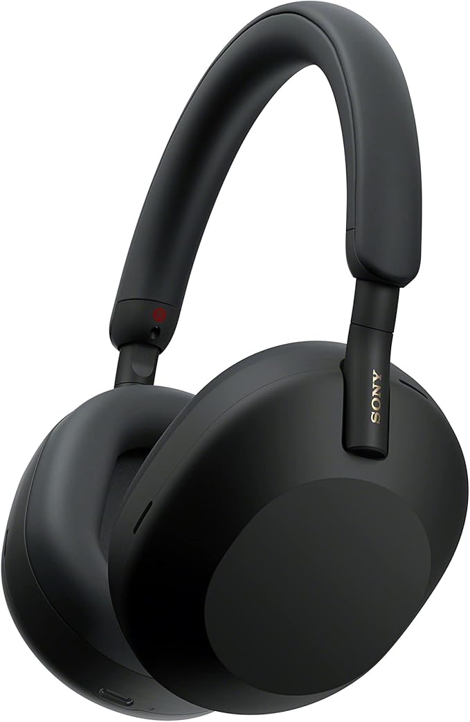 Sony WH-1000XM5 Premium Over-Ear Noise-Cancelling Headphones with Bluetooth, Clear Call Quality, Hi-Res Audio, Up to 30 Hours of Battery Life, Includes Hard Case, iOS and Android - Black