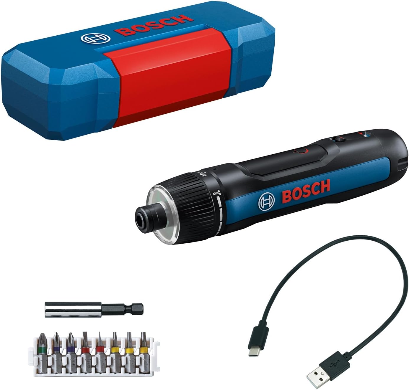 Bosch Professional Cordless Screwdriver Bosch GO 3 (incl. 8-piece bit set, bit holder, USB-C cable, mini case)