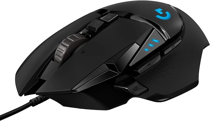 Logitech G502 HERO High-Performance Gaming Mouse with HERO 25K DPI Optical Sensor, RGB Lighting, Weight Tuning, 11 Programmable Buttons, Customizable Game Profiles, PC/Mac - Black