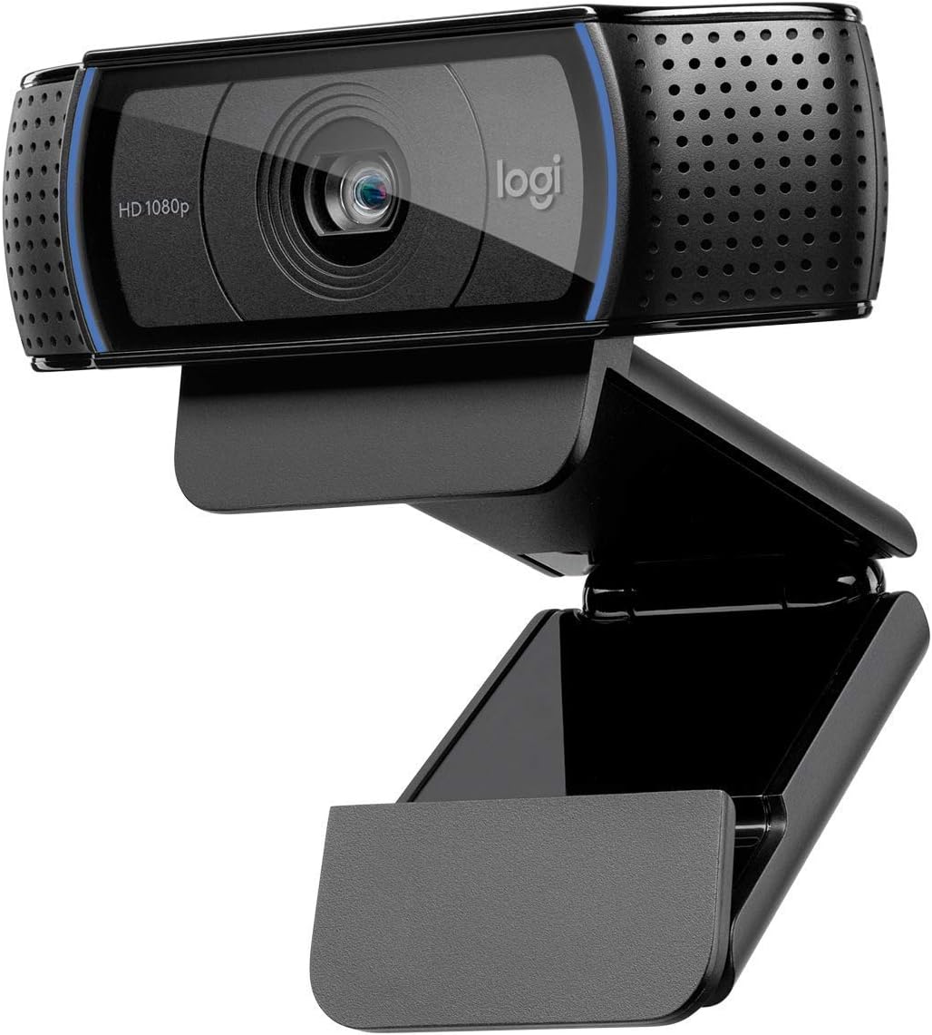Logitech C920 HD PRO Webcam, Full HD 1080p, 78° field of view, autofocus, clear stereo sound, exposure compensation, USB connection, for Skype, FaceTime, Hangouts, etc., PC/Mac/ChromeOS/Android - Black
