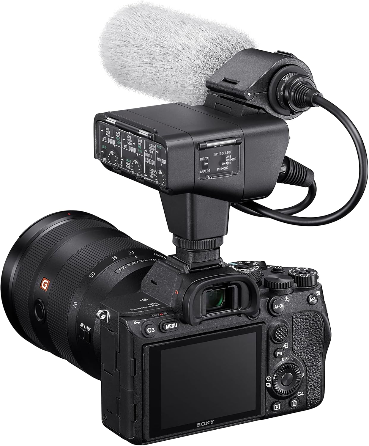 Sony XLR-K3M adapter set with XLR box and directional microphone, black